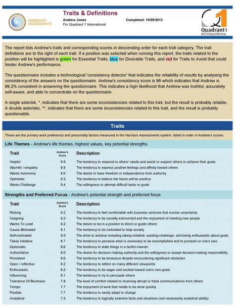 Traits & Definitions